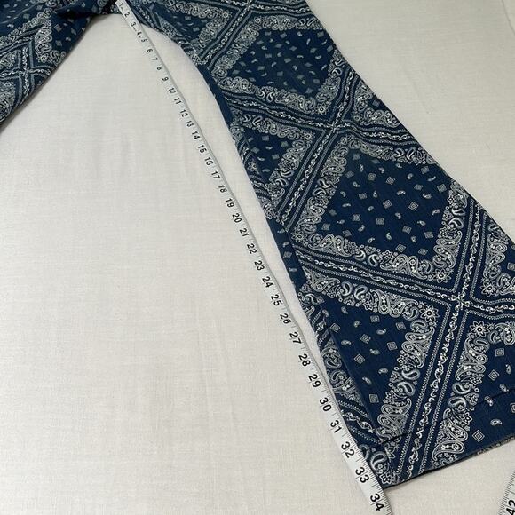 Revice La La Land Bandana Print Flares Jeans Laguna Blue Rodeo Western Size 25 - Picture 8 of 13